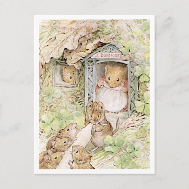 Beatrix Potter Mother Mouse and Kids Postcard (Front)