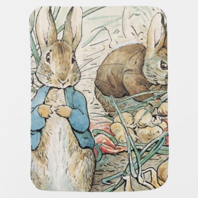 Beatrix Potter Peter Rabbit And Benjamin Bunny Baby Blanket (Front)