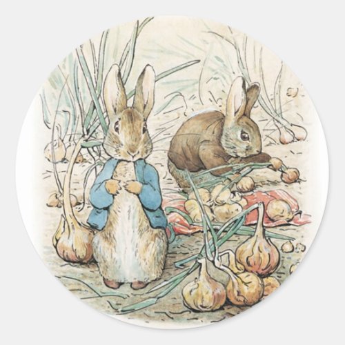 Beatrix Potter Peter Rabbit And Benjamin Bunny Classic Round Sticker