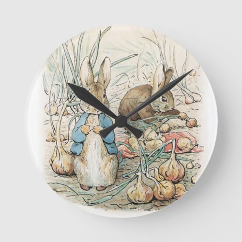 Beatrix Potter Peter Rabbit And Benjamin Bunny Round Clock