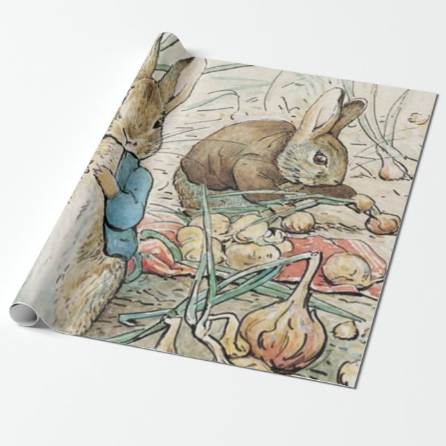 Beatrix Potter Peter Rabbit And Benjamin Bunny Wrapping Paper (Unrolled)