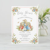 Beatrix Potter Peter Rabbit Red Baby Shower Invitation (Standing Front)