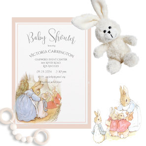 Beatrix Potter Peter Rabbit Watercolor Baby Shower Invitation