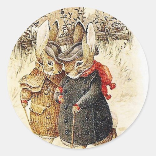 Beatrix Potter _ Peter Rabbit Winter Walk Classic Round Sticker