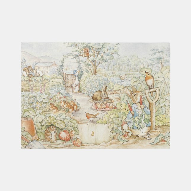 Beatrix Potter Peter the Rabbit and Friends 7 x 5  Rug (Front)