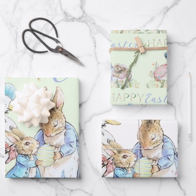 Beatrix Potter Peter the Rabbit Easter Wrapping Paper Sheets (Front)