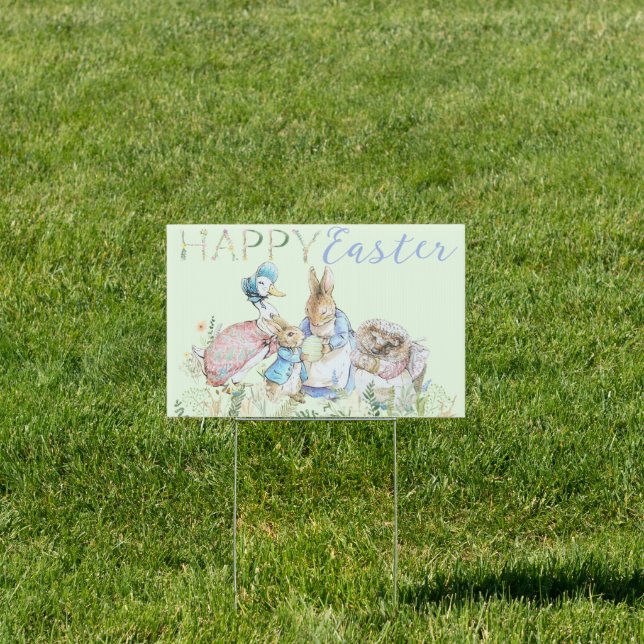 Beatrix Potter Peter the Rabbit Easter Yard Sign (Insitu)