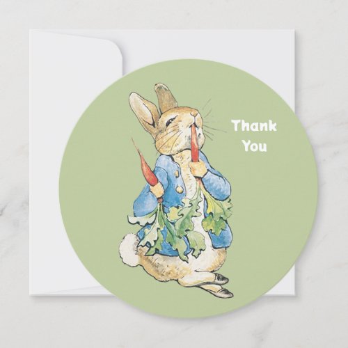 Beatrix Potter Peter the Rabbit Vintage  Thank You Card