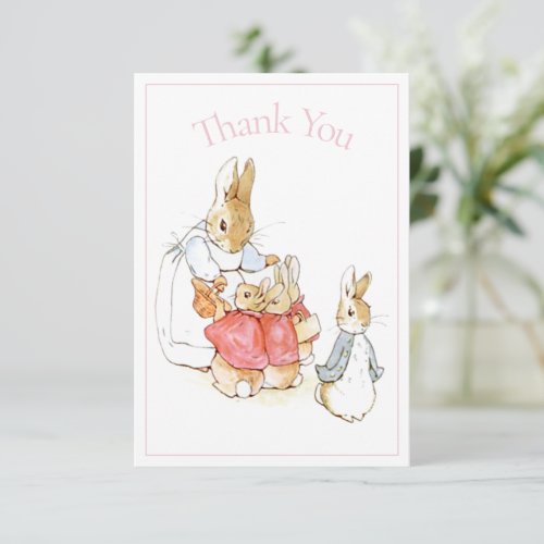 Beatrix Potter Pink Baby Shower Thank You