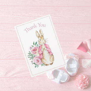 Pink Peter Rabbit Bookmark set of 12 Beatrix Potter Baby Shower Party  Favor, Vintage It's a Boy/girl/baby Personalized Birthday Gifts 