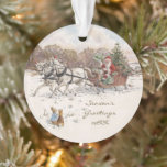 Beatrix Potter Rabbits and Snowman Christmas  Ornament<br><div class="desc">Lovely vintage rabbits building a snowman illustration by Beatrix Potter. Bring this whimsical ornament to your tree or as a gift to a friend or loved one. The text and font style,  size,  color and placement may be easily changed to make this design yours.</div>