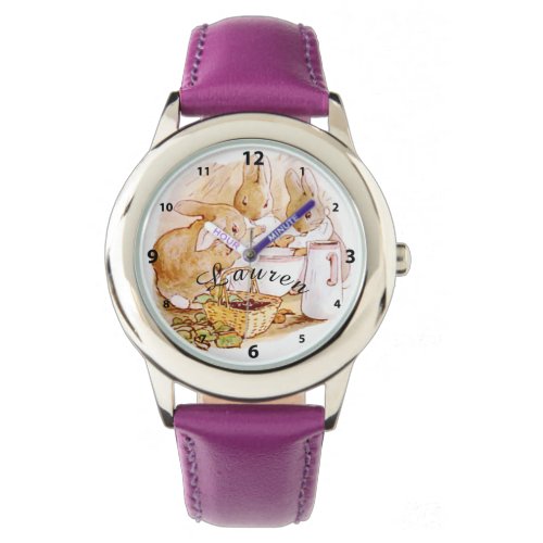 Beatrix Potter, Rabbits, Milk &amp; Berries Custom Watch