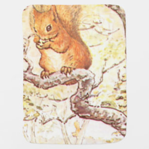Beatrix Potter Squirrel Illustration Baby Blanket