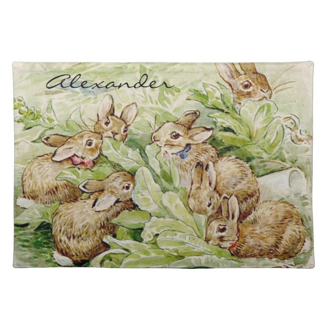 Beatrix Potter Tale of the Flopsy Bunnies Cloth Placemat (Front)