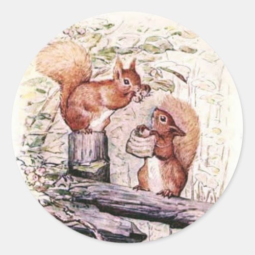 Beatrix Potter The Tale of Squirrel Nutkin Classic Round Sticker