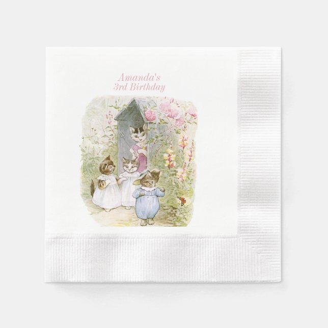 Beatrix Potter Tom Kitten, Mittens and Moppet Napkins (Front)