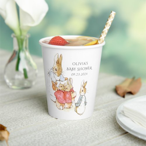 Beatrix Potter Vintage Bunny Baby Shower Paper Cups