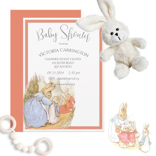 Beatrix Potter Watercolor Baby Shower Invitation