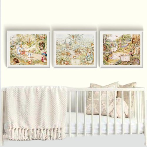 Beatrix Potter Watercolor Nursery Art Wall Art Sets