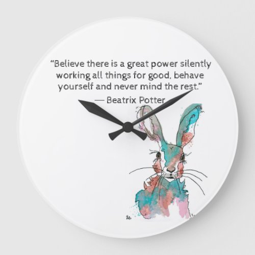 Beatrix potter watercolor rabbit clock