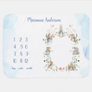 Beatrix Potter Wildflower Baby Milestone Blanket