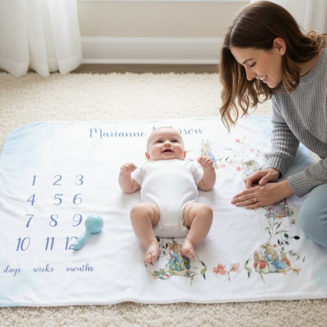 Beatrix Potter Wildflower Baby Milestone Blanket (Creator Uploaded)