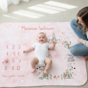 Beatrix Potter Wildflower Baby Milestone Blanket
