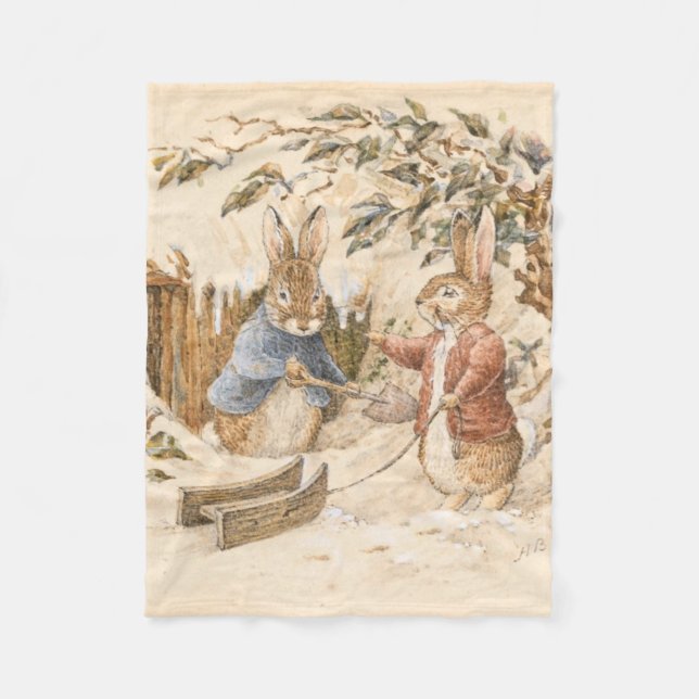 Beatrix Potter Winter Season Fleece Blanket (Front)