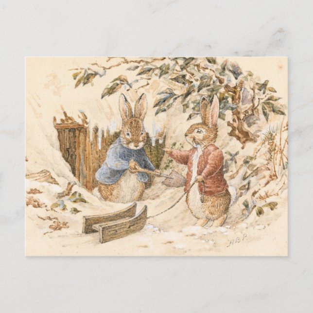 Beatrix Potter Winter Season Postcard (Front)