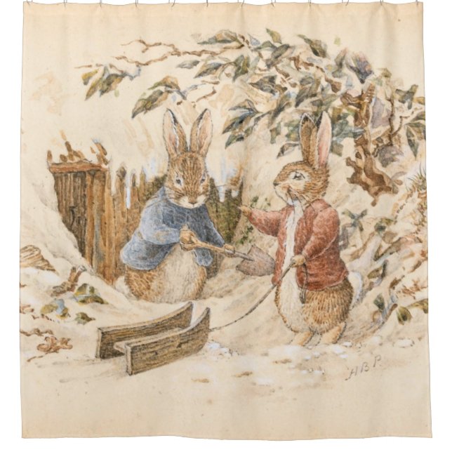 Beatrix Potter Winter Season Shower Curtain (Front)