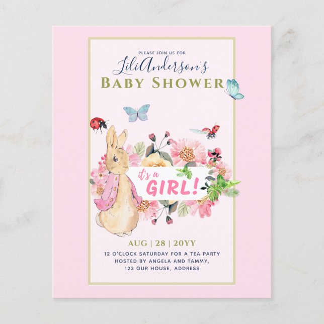 Beatrix Vintage Rabbit Pink Waistcoat Girls Event  Flyer (Front)