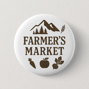 Beats Carrot Apple Farmers Market Button