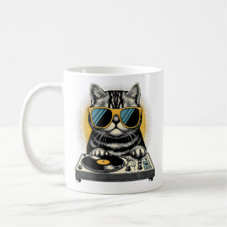 Beats Feline Dj Cat Synthwave Kitty Mix Coffee Mug