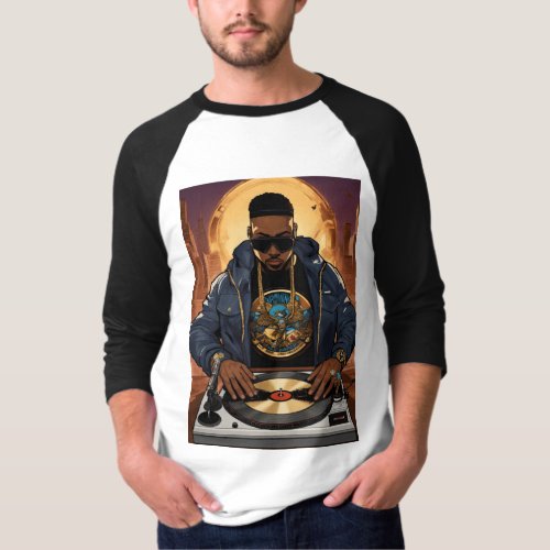 Beats in Style DJ Picture Printed T_Shirt