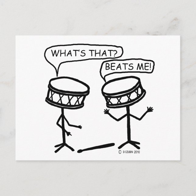 Beats Me Postcard (Front)