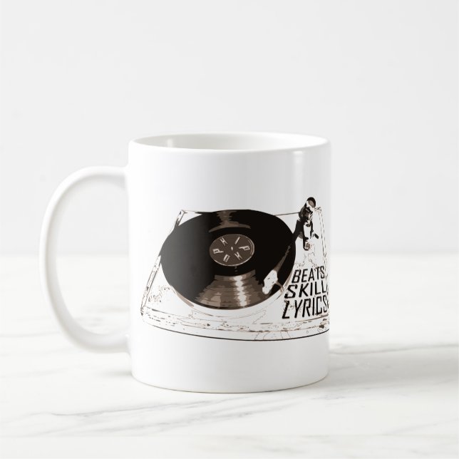 BEATS SKILL LYRICS RECORD PLAYER COFFEE MUG (Left)