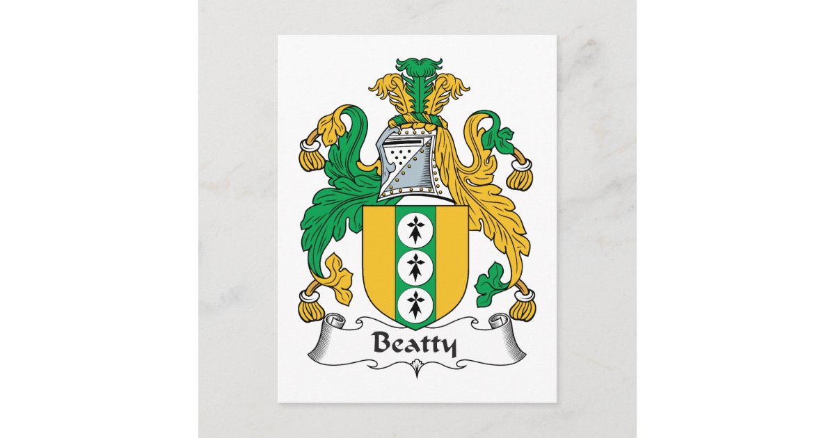 Beatty Family Crest Postcard Zazzle
