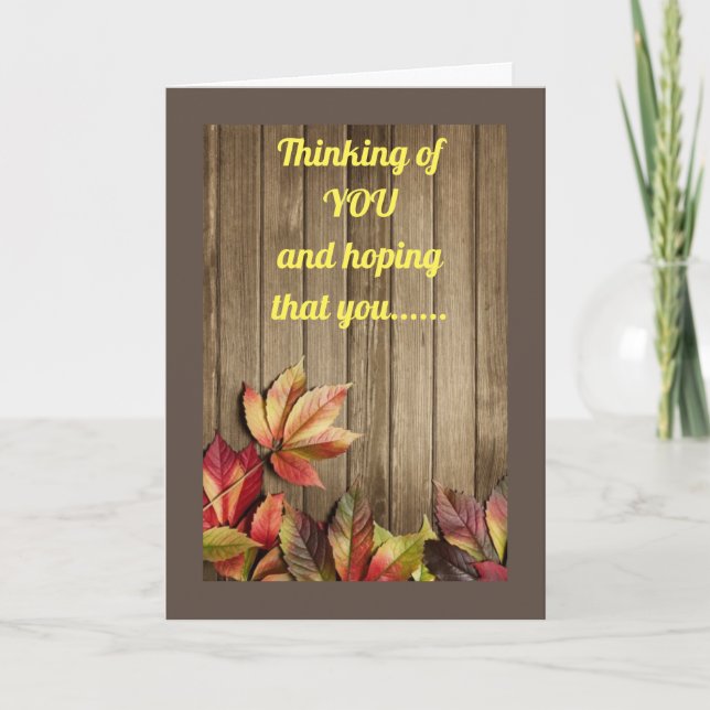 BEATUTIFUL **THANKSGIVING** CARD JUST FOR "YOU" (Front)