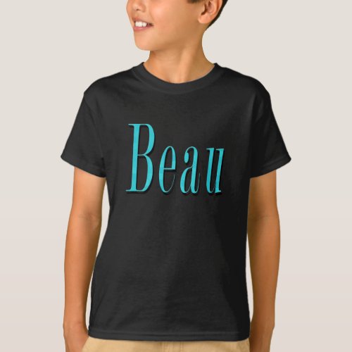 Beau Blue Name Logo T_Shirt