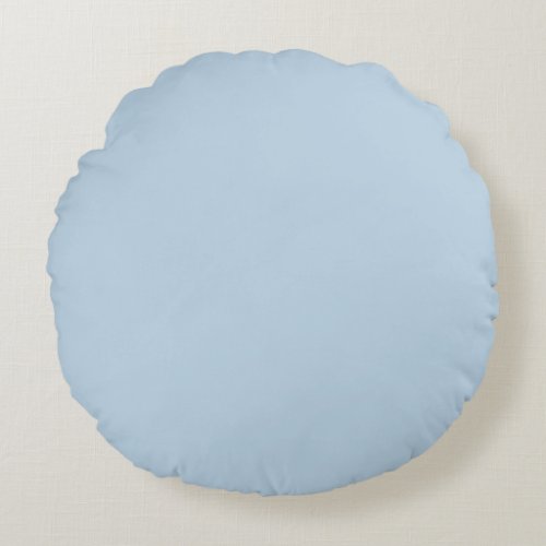 Beau blue  solid color  round pillow