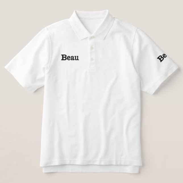 Beau Embroidered Mans First Name, Polo Shirt (Design Front)