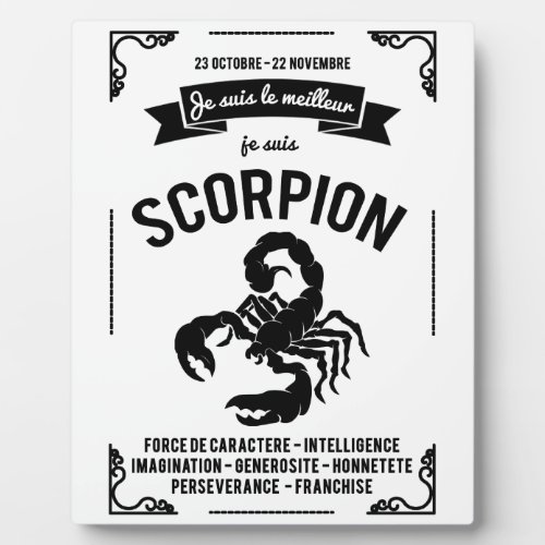 Beau gadget avec typographie Scorpion Plaque