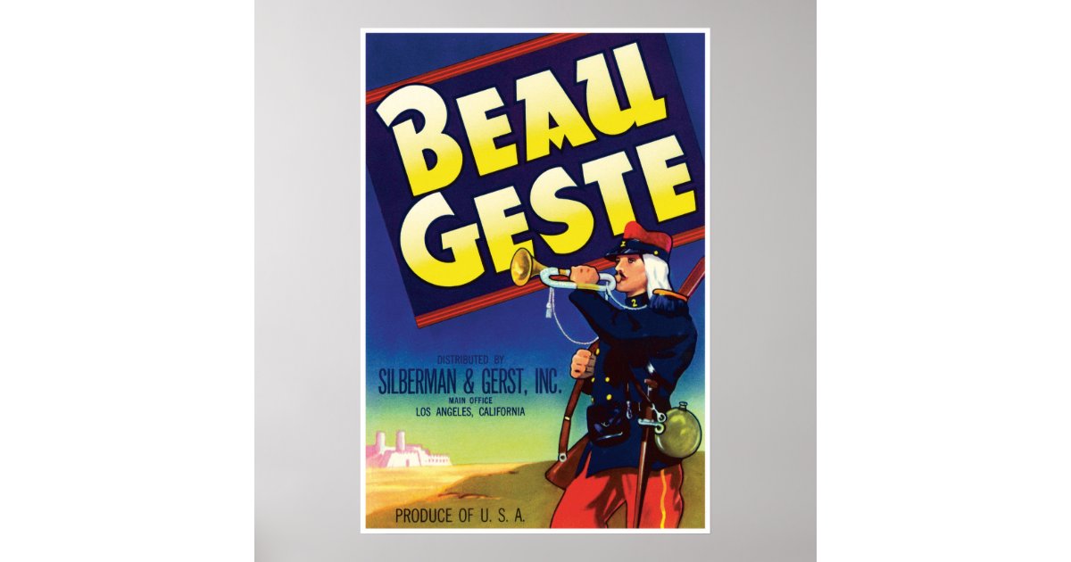 Beau Geste Adventure Novel by P. C. Wren Vintage Poster Zazzle Beau Geste Adventure Novel by P. C. Wren Vintage Poster Zazzle