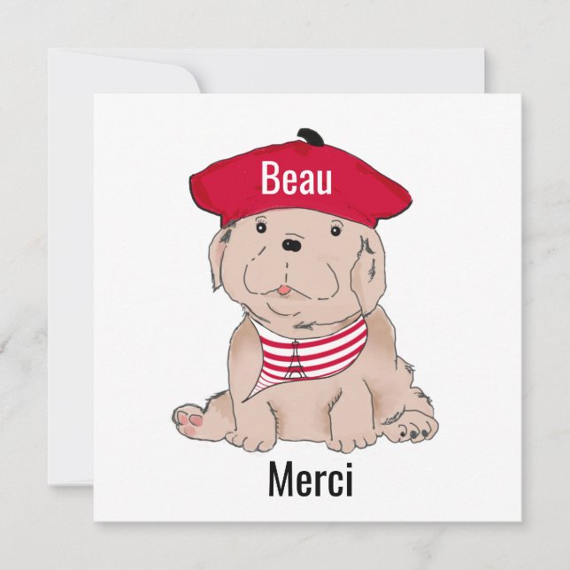 Beau Merci Note Cards (Front)