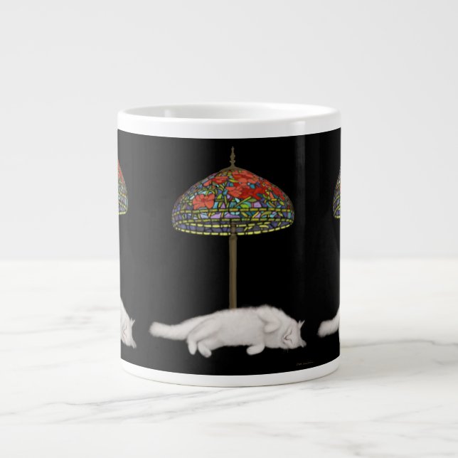 Beau the Angora Cat Suntanning Giant Coffee Mug (Front)