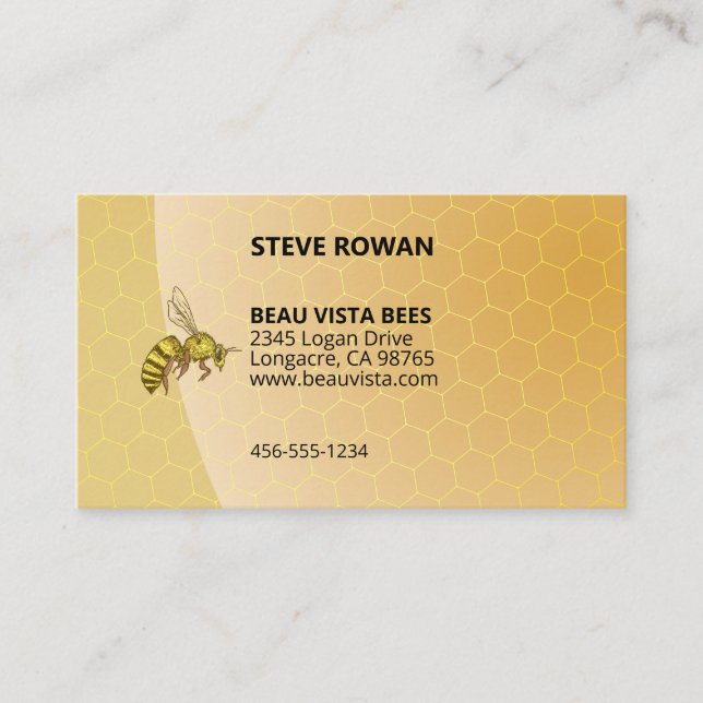 Beau Vista Bee Logo Professional Business Card (Front)