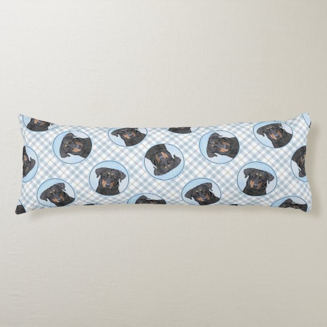 Beauceron Black and Tan Painting Sheepdog Dog Art Body Pillow (Front)
