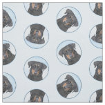 Beauceron Black and Tan Painting Sheepdog Dog Art Fabric