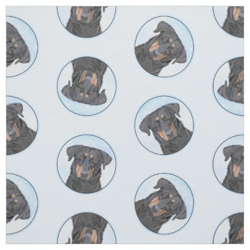Beauceron Black and Tan Painting Sheepdog Dog Art Fabric