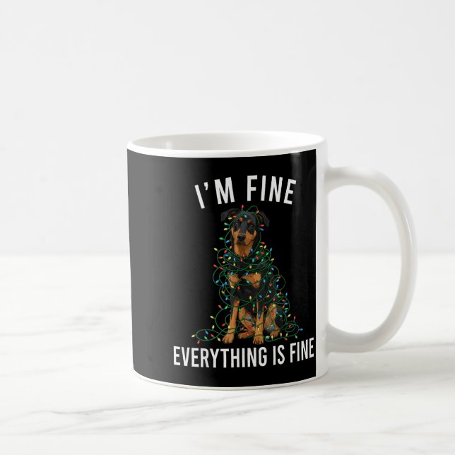 Beauceron Christmas I'm Fine Everything Is Fine  Coffee Mug (Right)